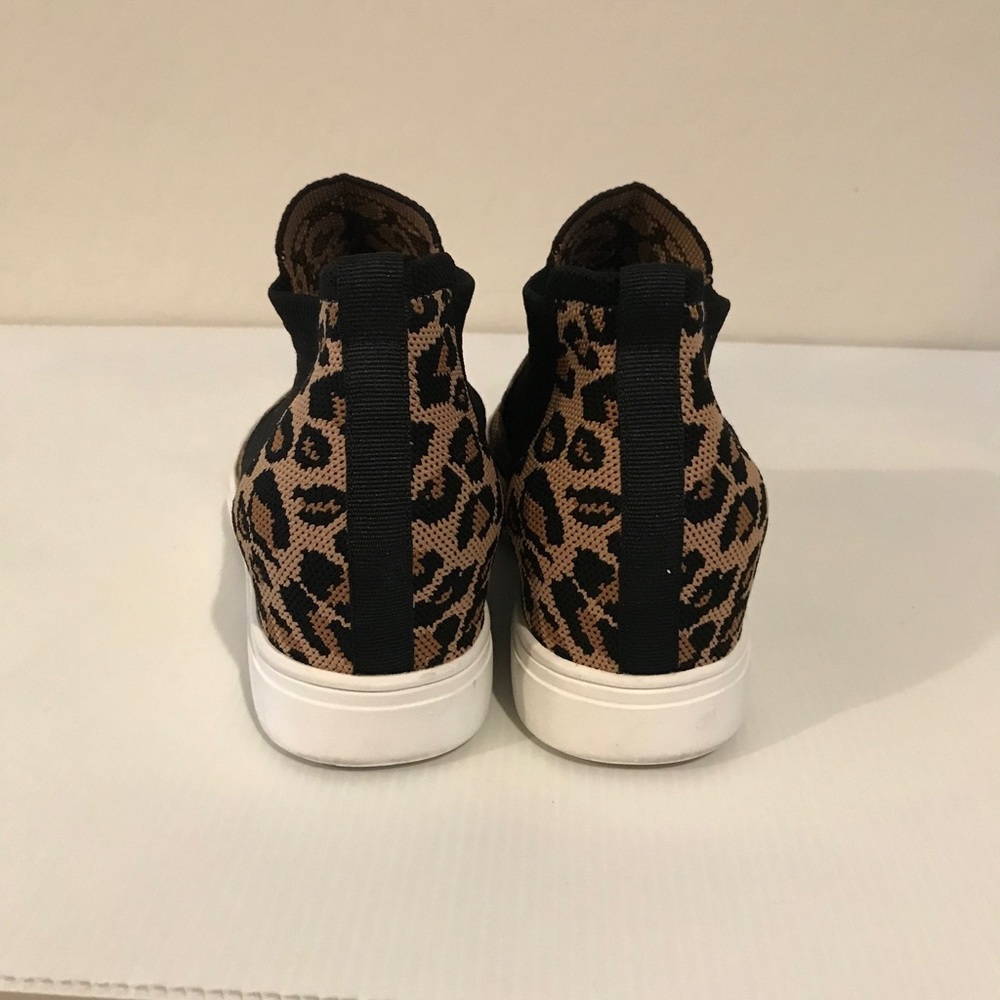 Steven New York Women's Chime Leopard Knit High-Top Fashion Sneakers. - Picture 5 of 7